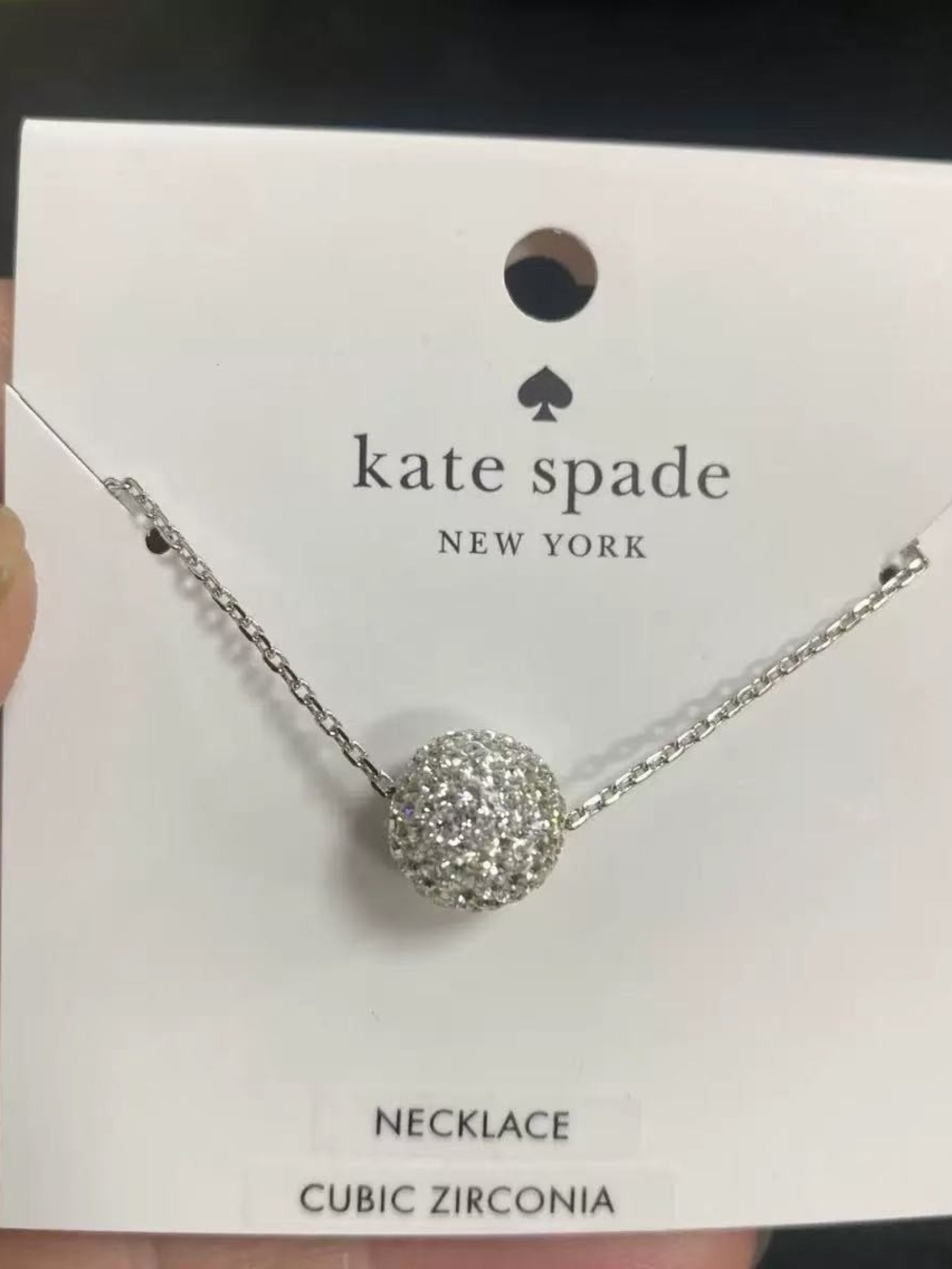 kate spade Silver Pave Ball Necklace